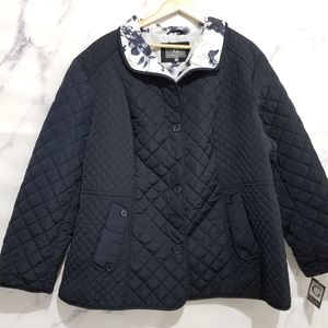 GALLERY Navy Quilted Jacket, size 3X